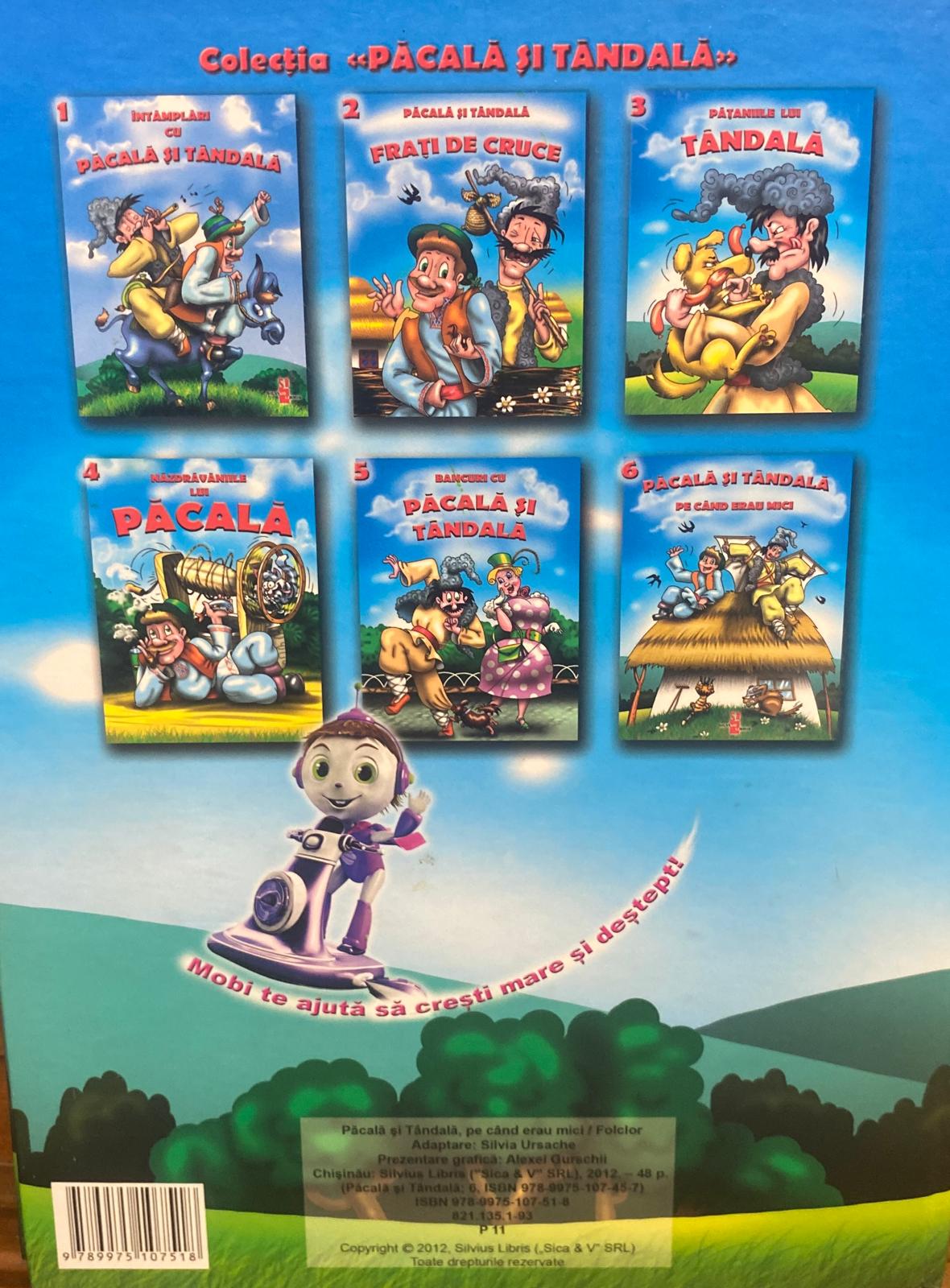 Păcală și Tăndală pe cănd erau mici — verso